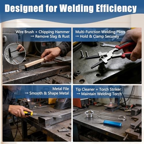 Welding Accessories Kit, 20-Piece Welding Tool Set with Storage Bag, Chipping