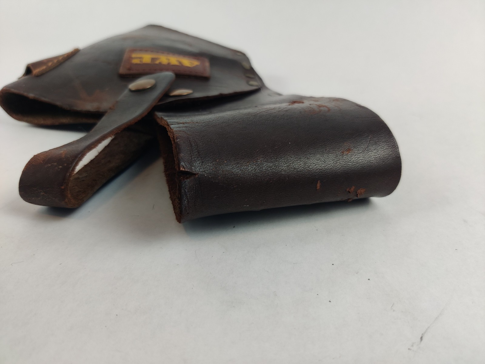 Vintage AWP General Construction Heavy Leather Drill Tool Belt Holster Mexico