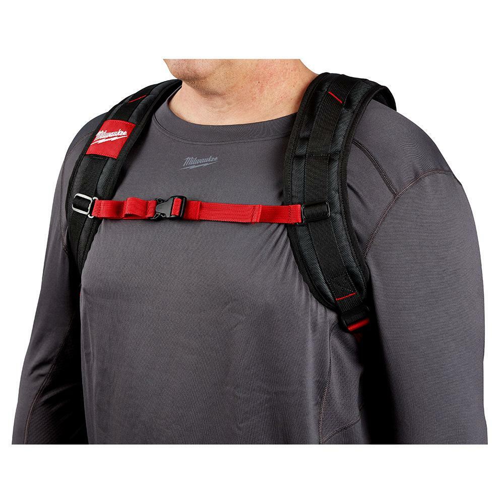 Heavy Duty Low Profile Backpack Polyester Black Storage