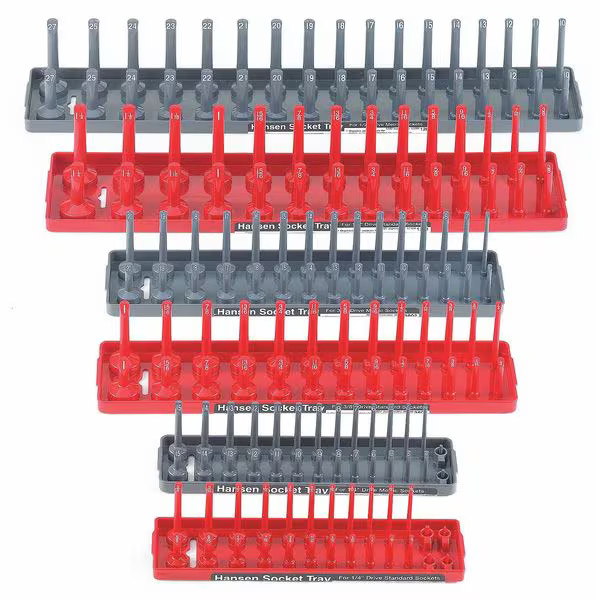 Hansen Socket Tray, 20-1/2 in. L, ABS Plastic, 6PK 92000 Hansen 92000