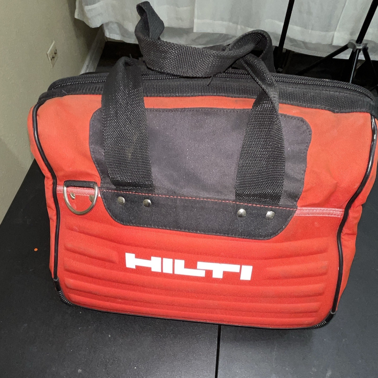 Hilti Tool Bag with Handle, Zipper Closure, Red/Black, 1 Item (large bag)