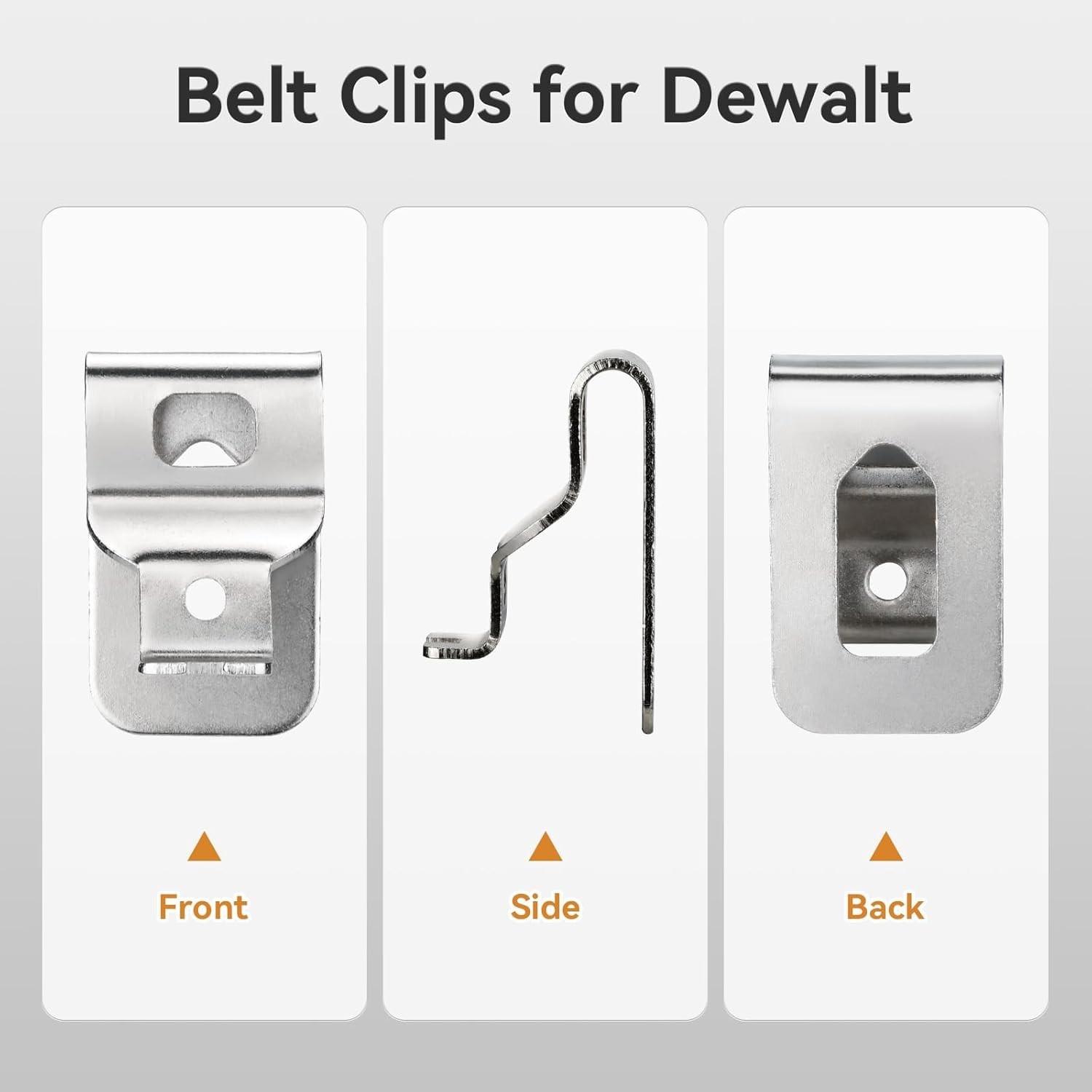 4pcs 304 Stainless Steel Belt Clips for Dewalt 20V Drill with Screws
