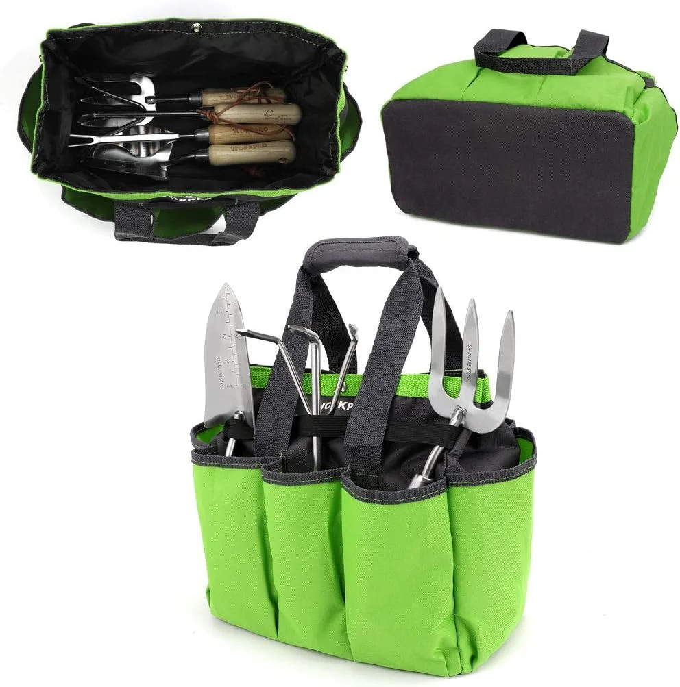 WORKPRO Garden Tool Bag, 8 Pockets Gardening Bag | Heavy Duty Oxford Garden Tote