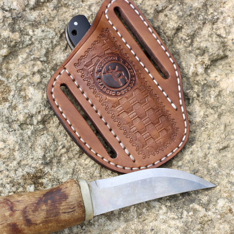 TOURBON Leather Folding Knife Pocket Belt Sheath Camping Gift-Special offer