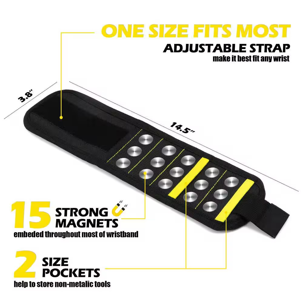 Magnetic Wristband Polyester Tool Organizer for Screws Drill Bits Nails Cool Gad