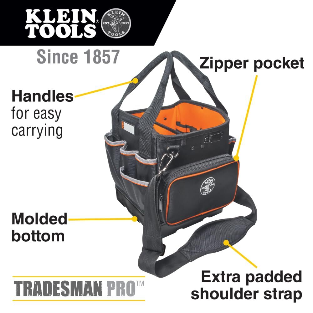 Klein Tools 10 Inch Portable Tool Box Organizer 40 Pockets Durable nn