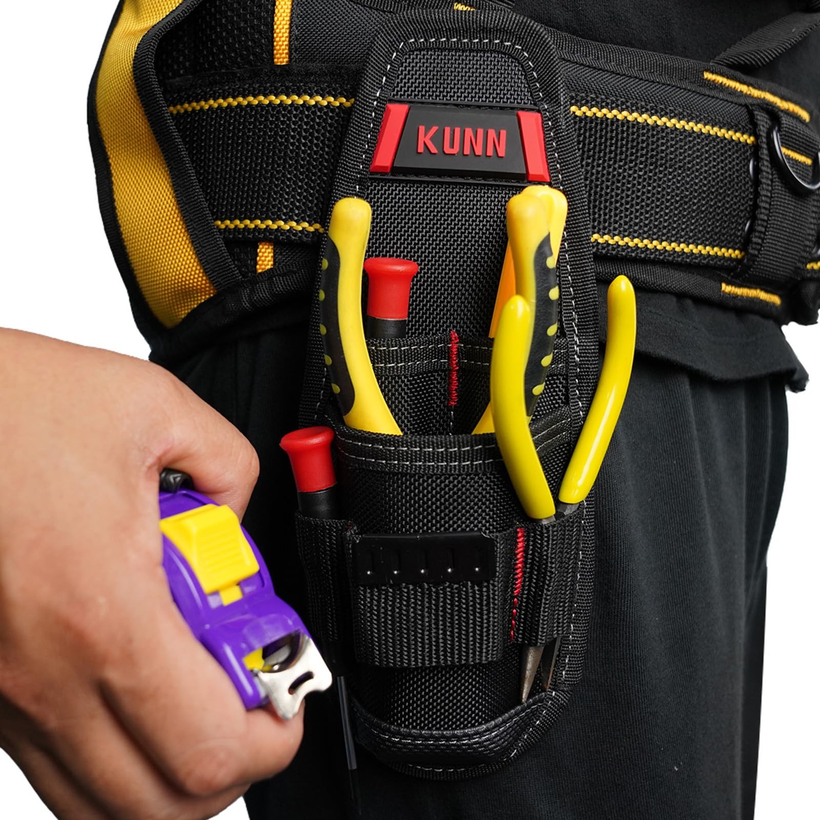 KUNN Construction Tool Holder Small Electrician’s Tool Pouch for Tool Belt