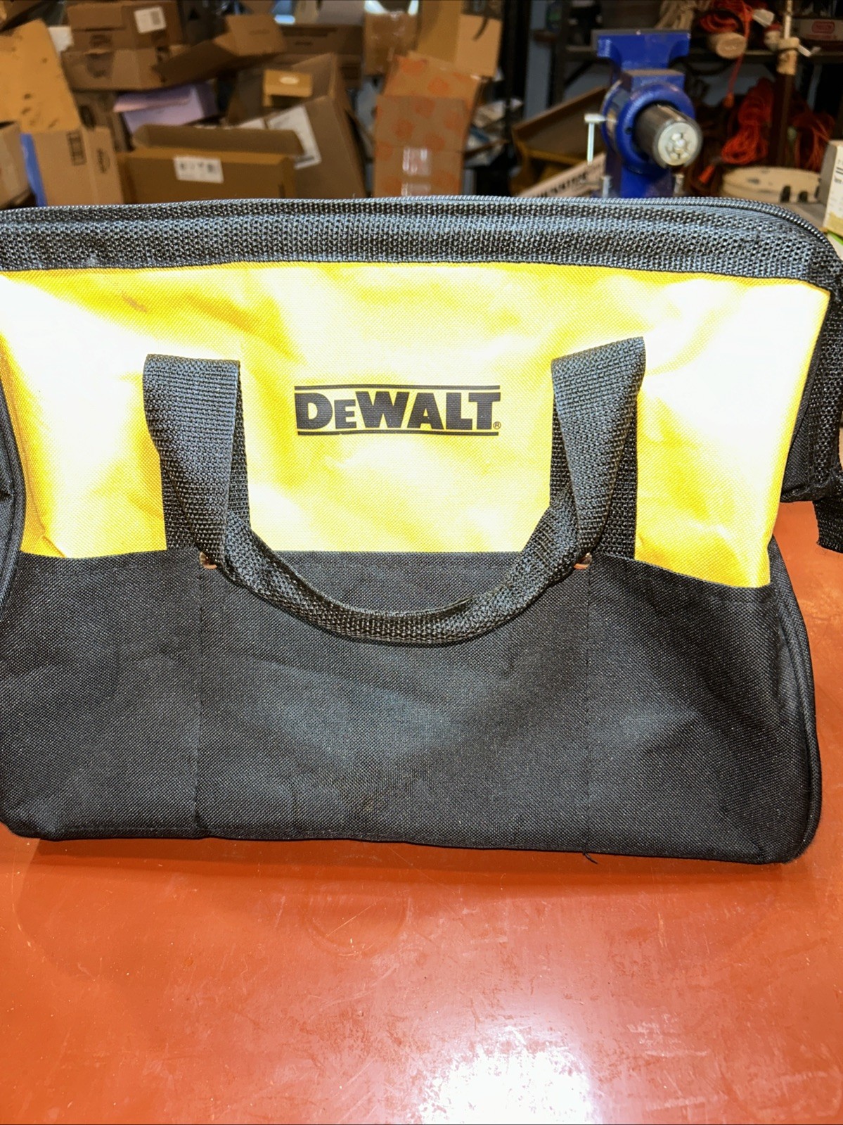 DeWalt Tool Tote Storage Organizer Bag: 15″x11″x9.5″ – Yellow + Black – Canvas