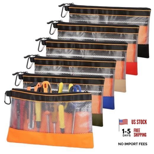 6 Pcs 11.8″ Clear Tool Pouch Tool pouch Bags | 1680D Multicolor-6pcs