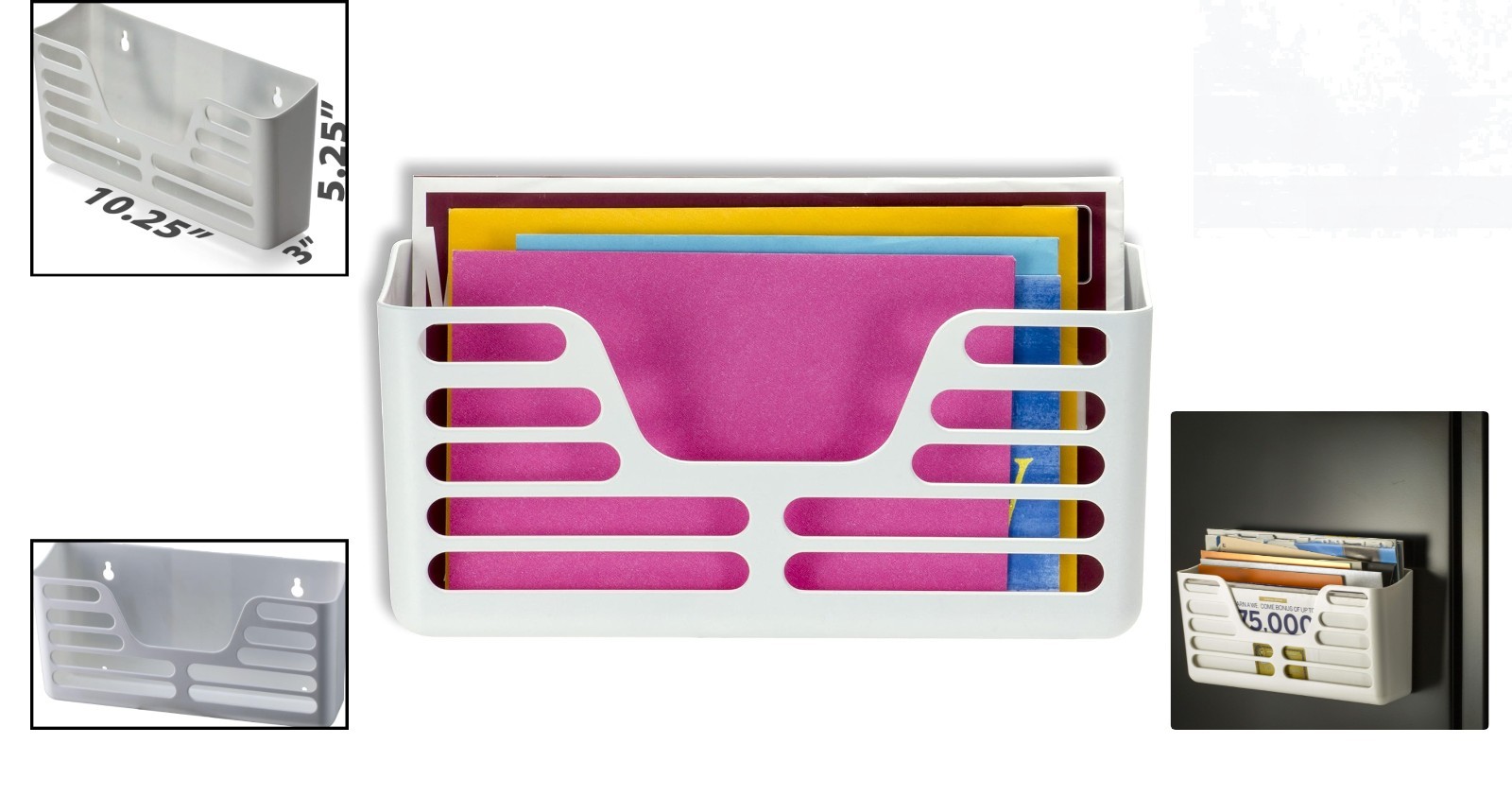 Elegant White Magnetic Pocket Organizer – Perfect for Home or Office Spaces