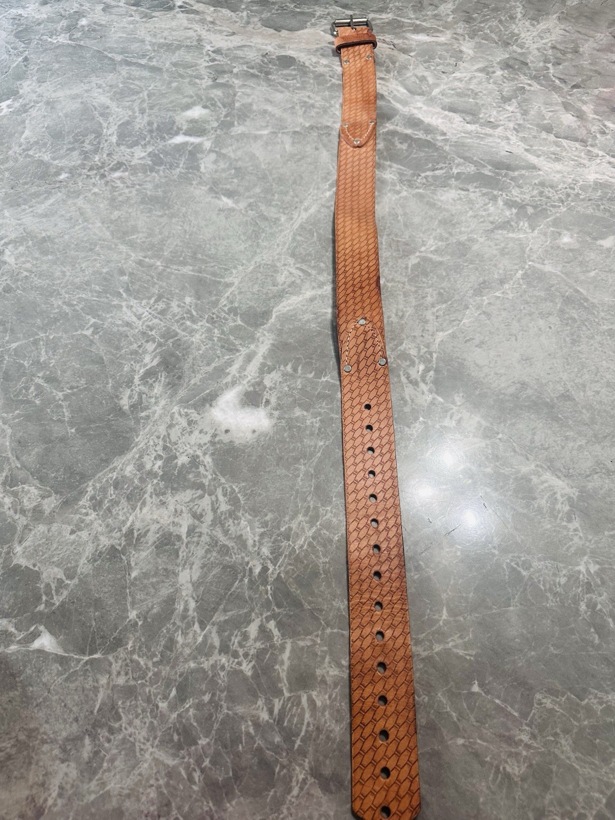 Vintage CRAFTSMAN SADDLE LEATHER Tan Tool Belt 2” Fits 28”- 45” 40472 Mexico