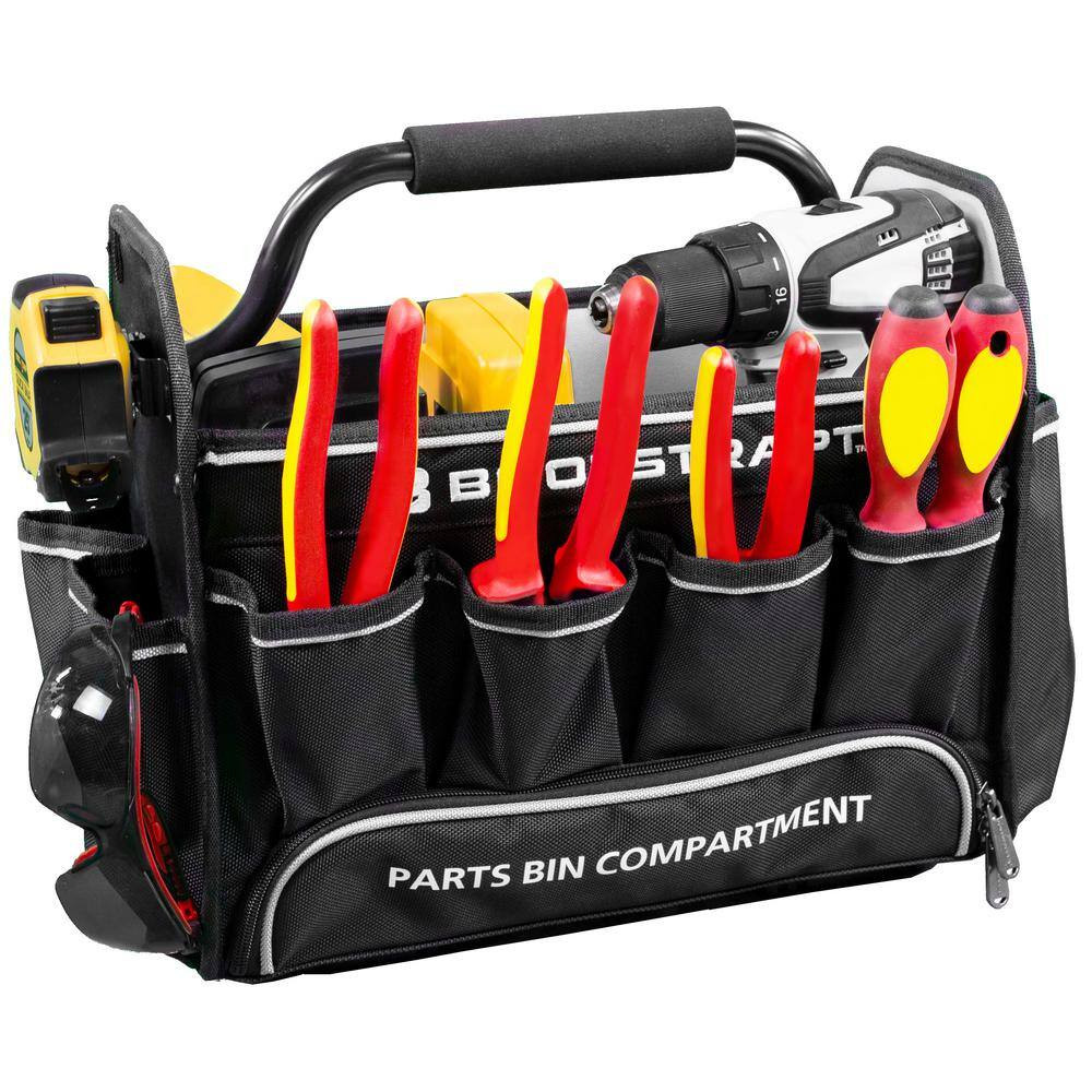 15 In. Contractor’S Tote Bag With Integrated Parts Bin Compartment Free Shipping