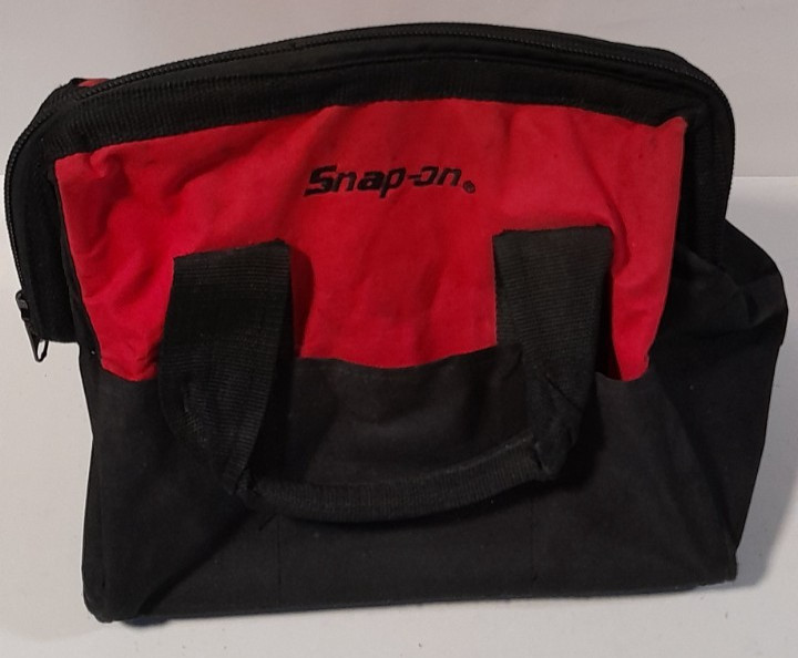 Snap-on Tool Bag Canvas Drill Storage Multiple Pockets Red/Black