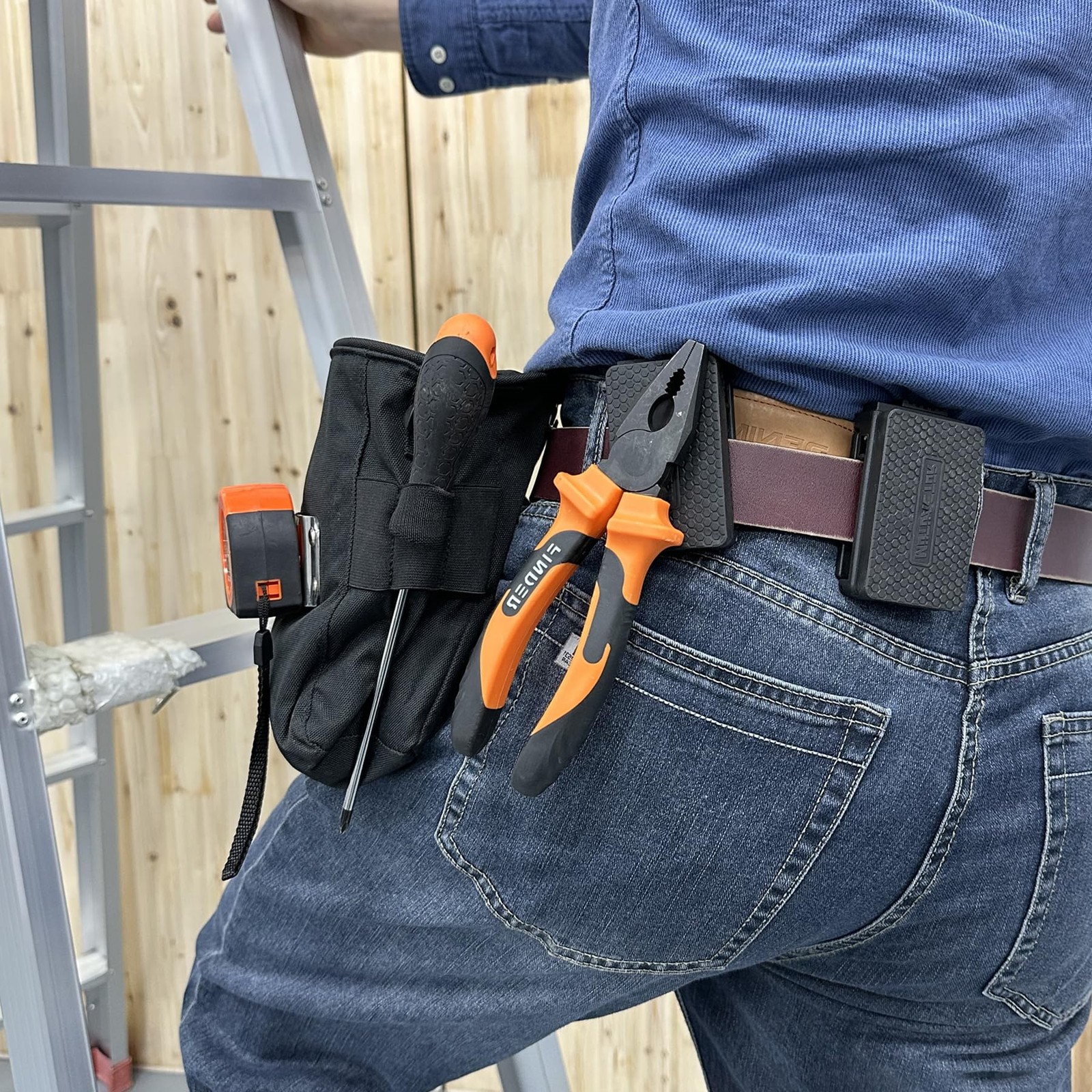 MUTUACTOR 1PCS Magnetic Tool Belt Clip,Anti-Slip Heavy-Duty Black