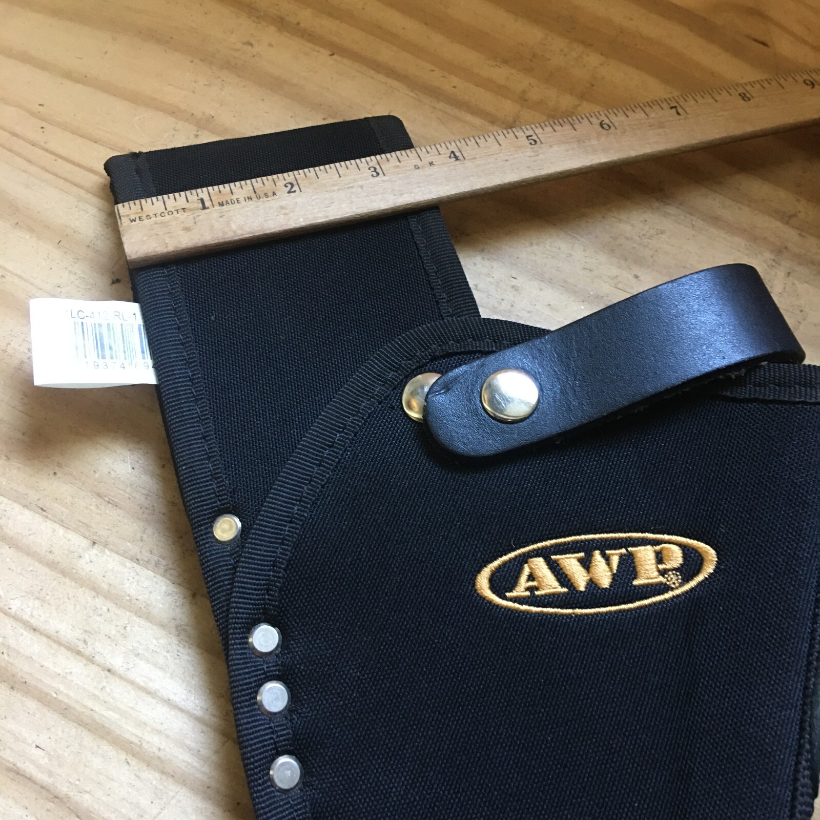 AWP Black Canvas and Leather Drill Bit Holster Holder Saddle Strap One Size