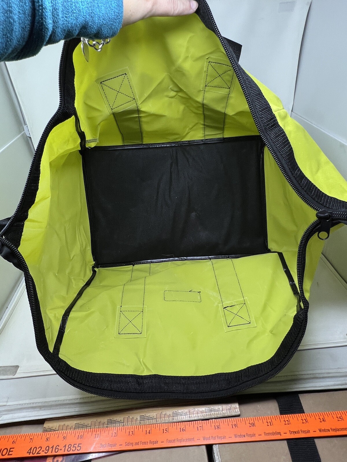 Ryobi 18X12X14 Contractors Heavy Duty Canvas Tool Bag Wide Mouth New (C1)