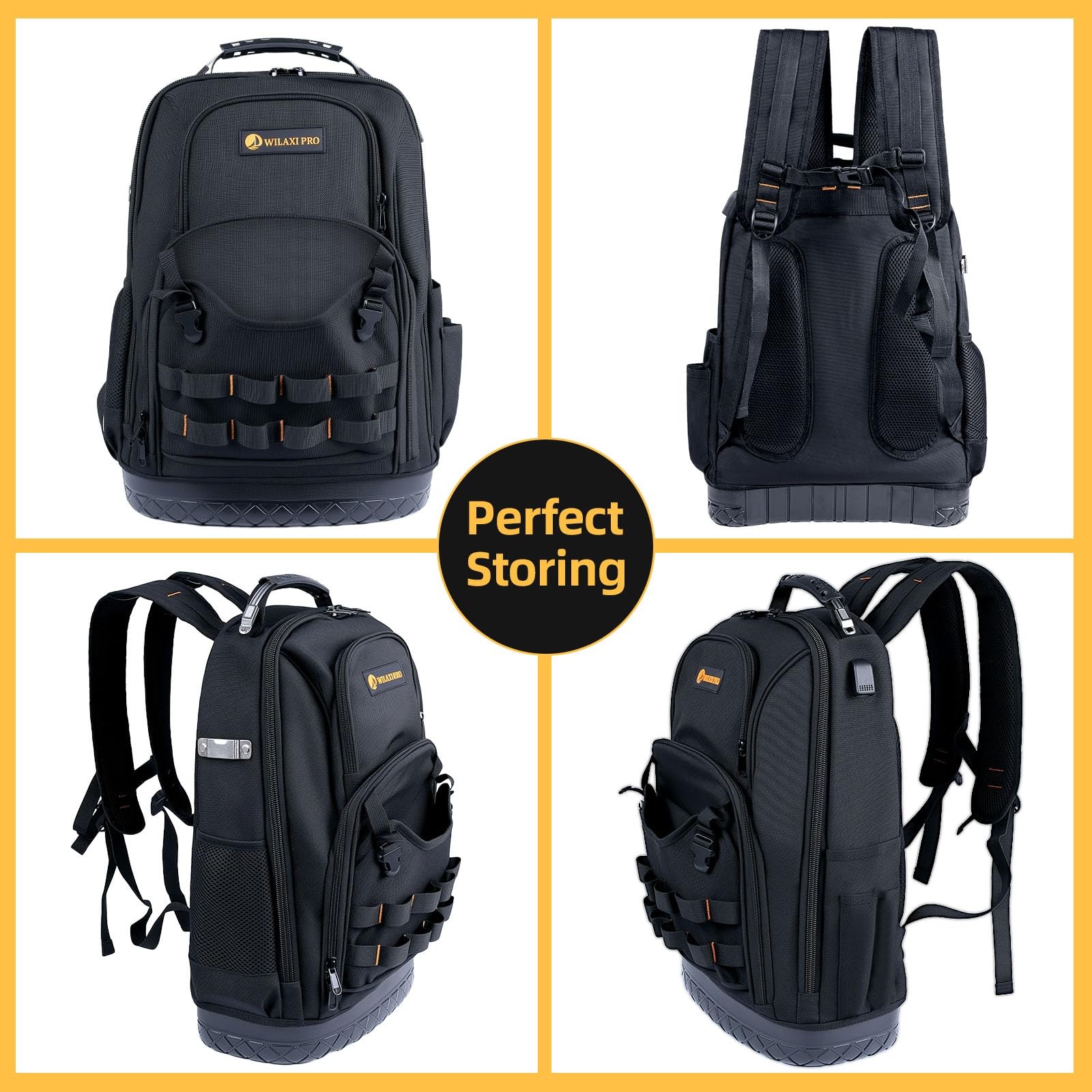 Tool Backpack Heavy Duty, Tool Bag Backpack for Men Waterproof Oxford Fabric …