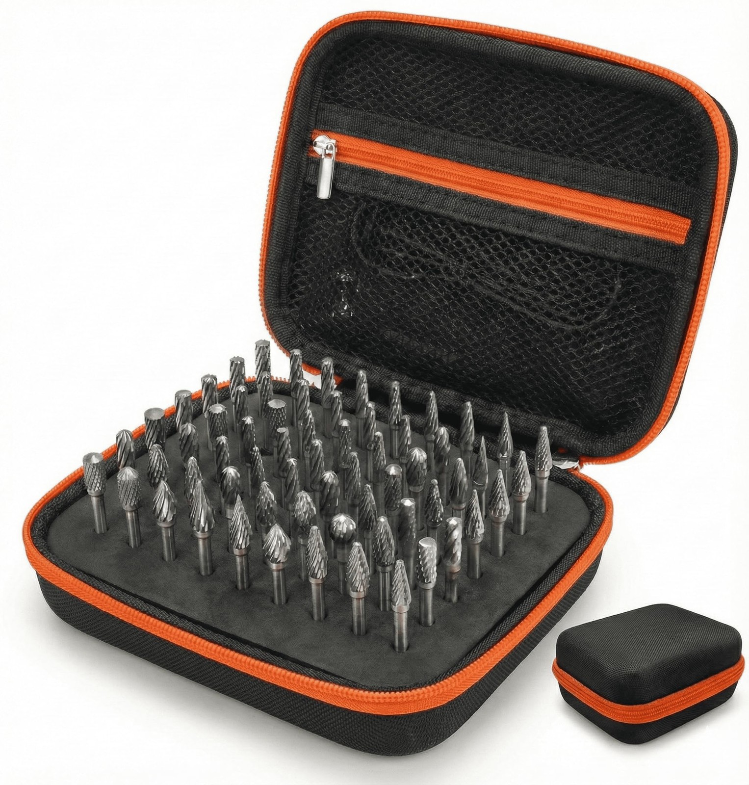 63 Holes1/8 Shank Carbide Burr Bits Bag, (ONLY CASE) Bits Display Organizer C…