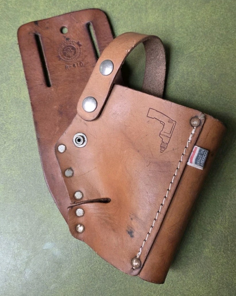 Rooster R-410 Brown Leather Drill Tool Holster Mexico.
