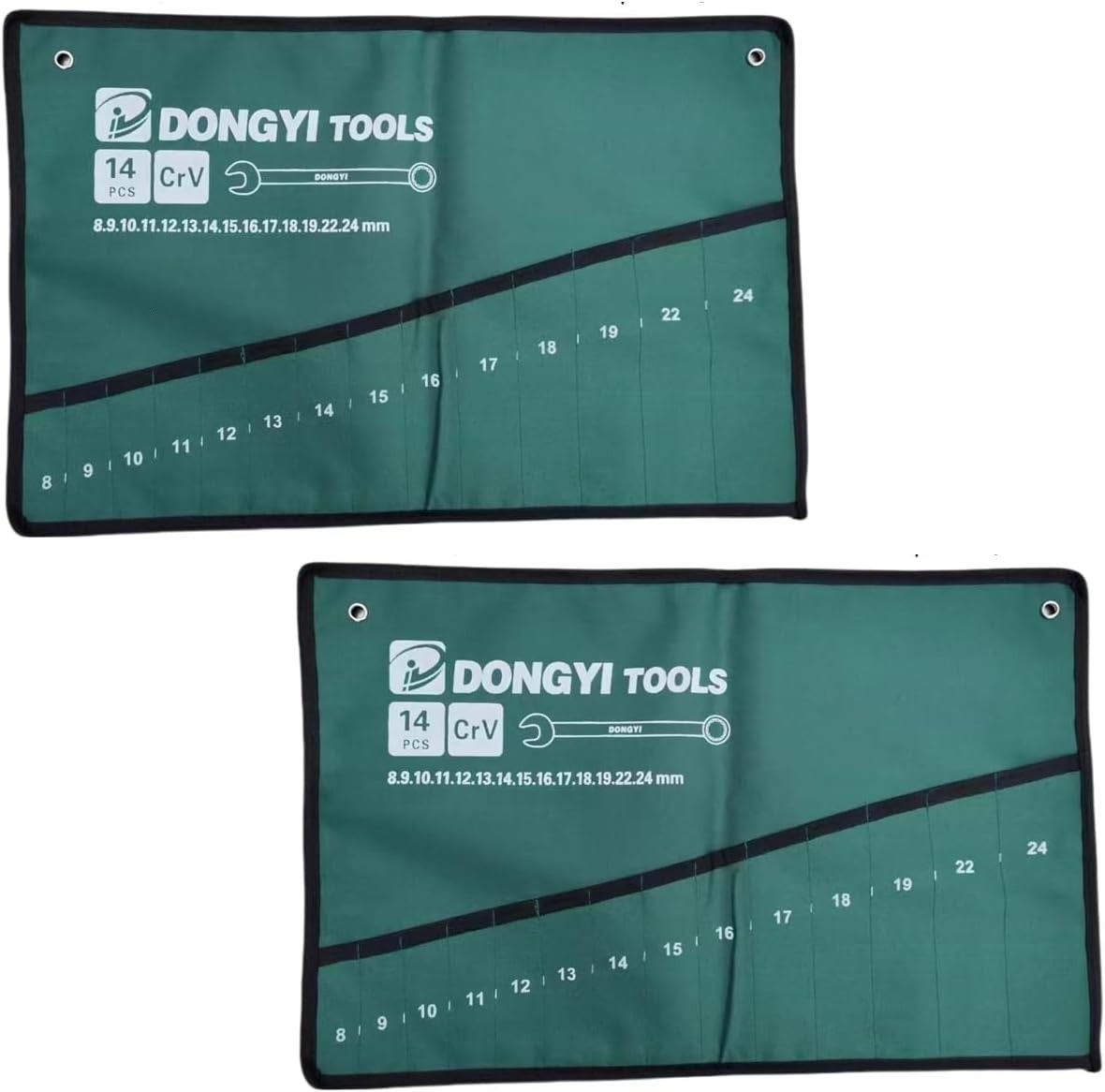 2 Pack Wrench Roll Up Pouch Set Organizer 14 Pocket Slot Canvas…