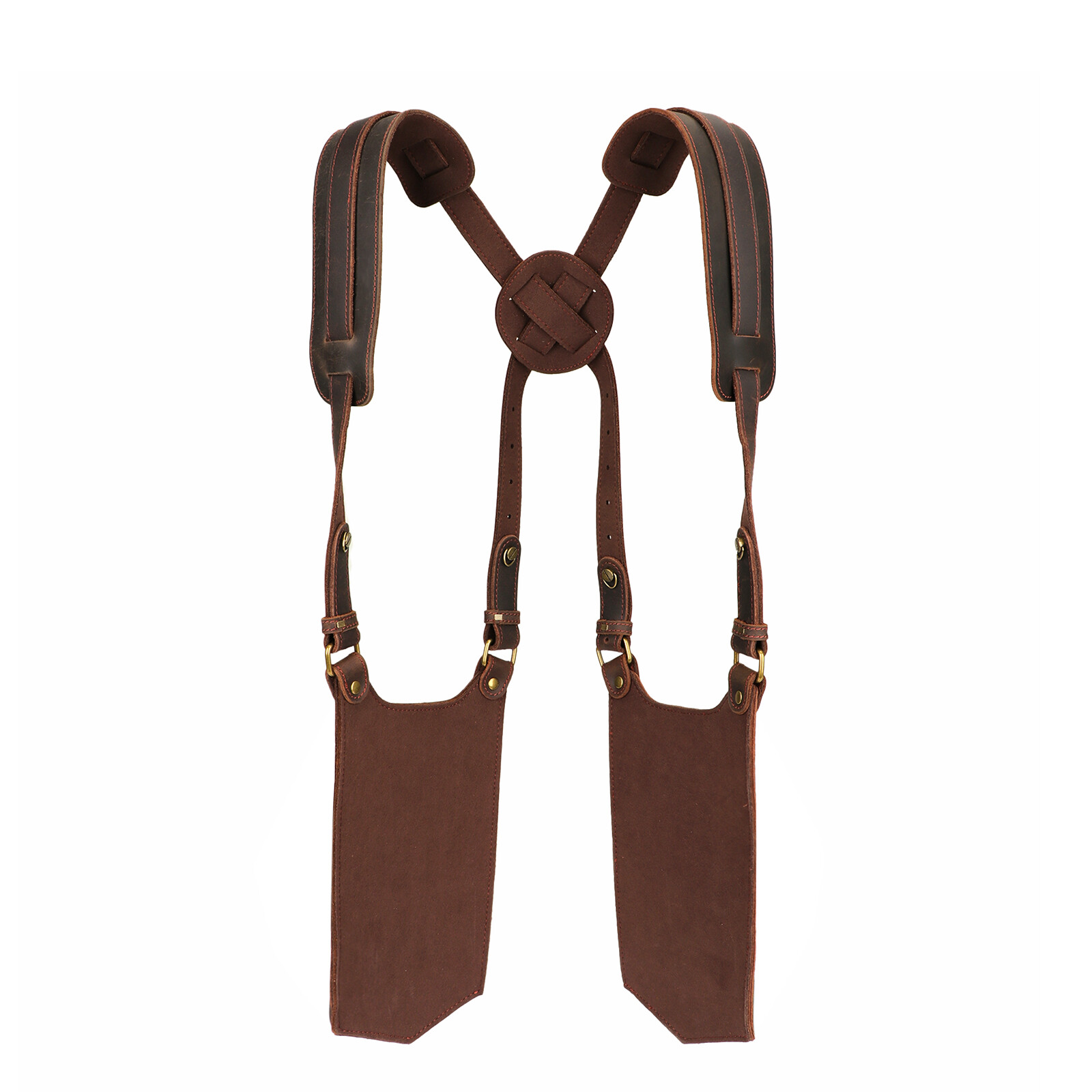 TOURBON Leather Concealed Double Underarm Shoulder Holster Bag Phone Case Wallet