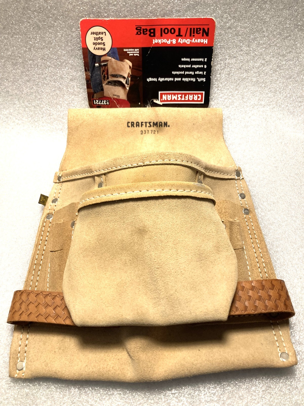 Vintage Craftsman 9-37721 Heavy Duty Leather Nail Tool Pouch Bag NOS Tags Mexico