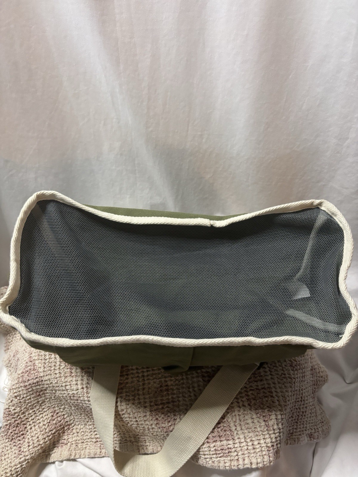 Arber Garden Tote Spacious Utility Carry All With Pockets Mesh Bottom Canvas Bag