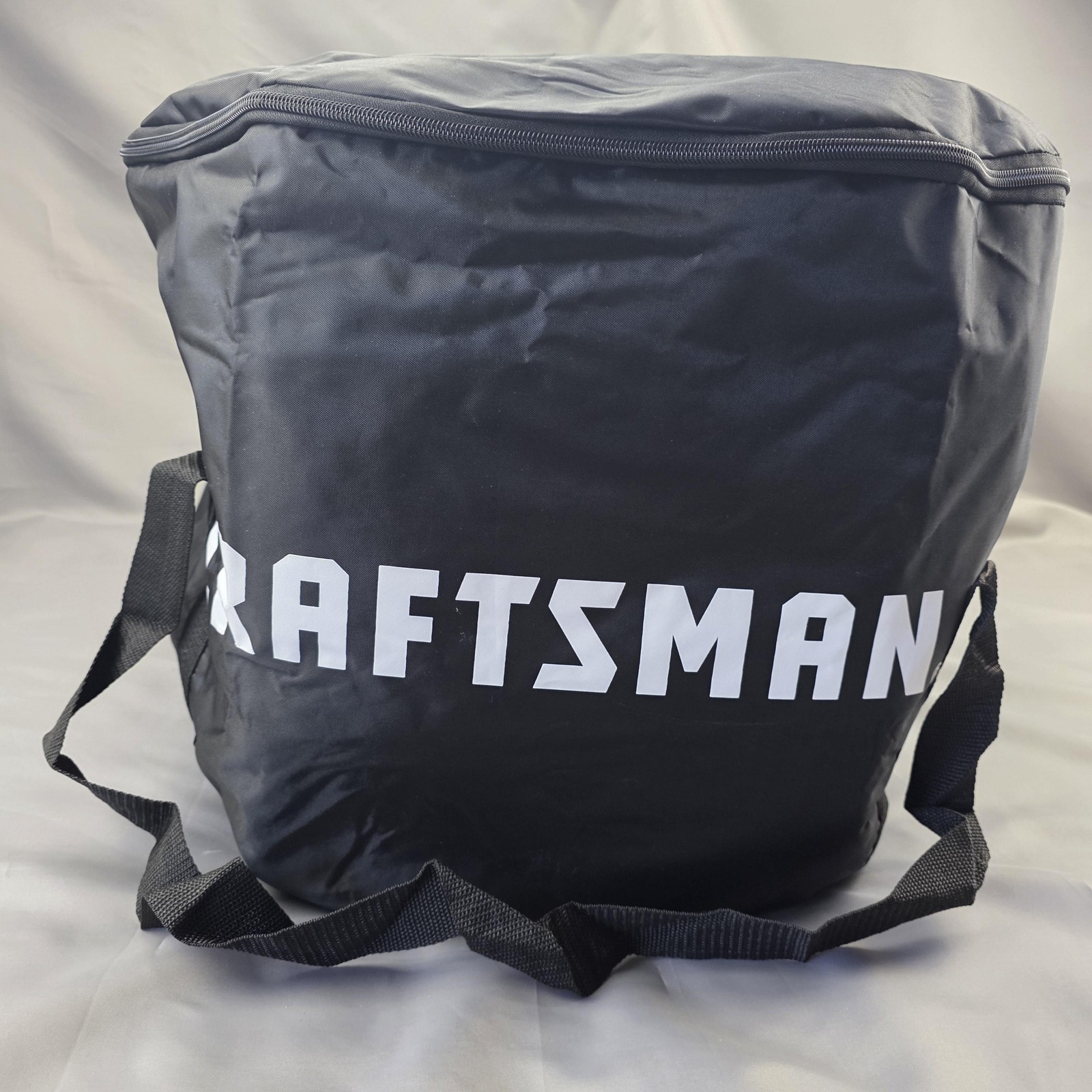 Craftsman Large Black Nylon Round Tool Bag Zippered Carry Tote Storage Case