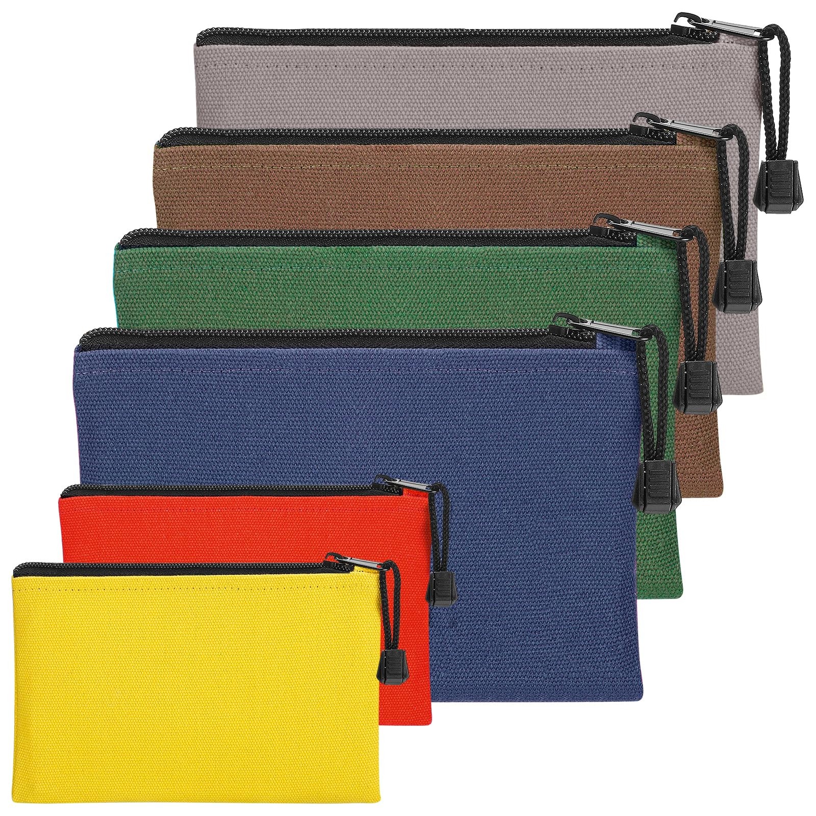 6 Pack Canvas Tool Bags Pouches 11.2”x 7” and 7”x4.7” Heavy Duty Zipper …