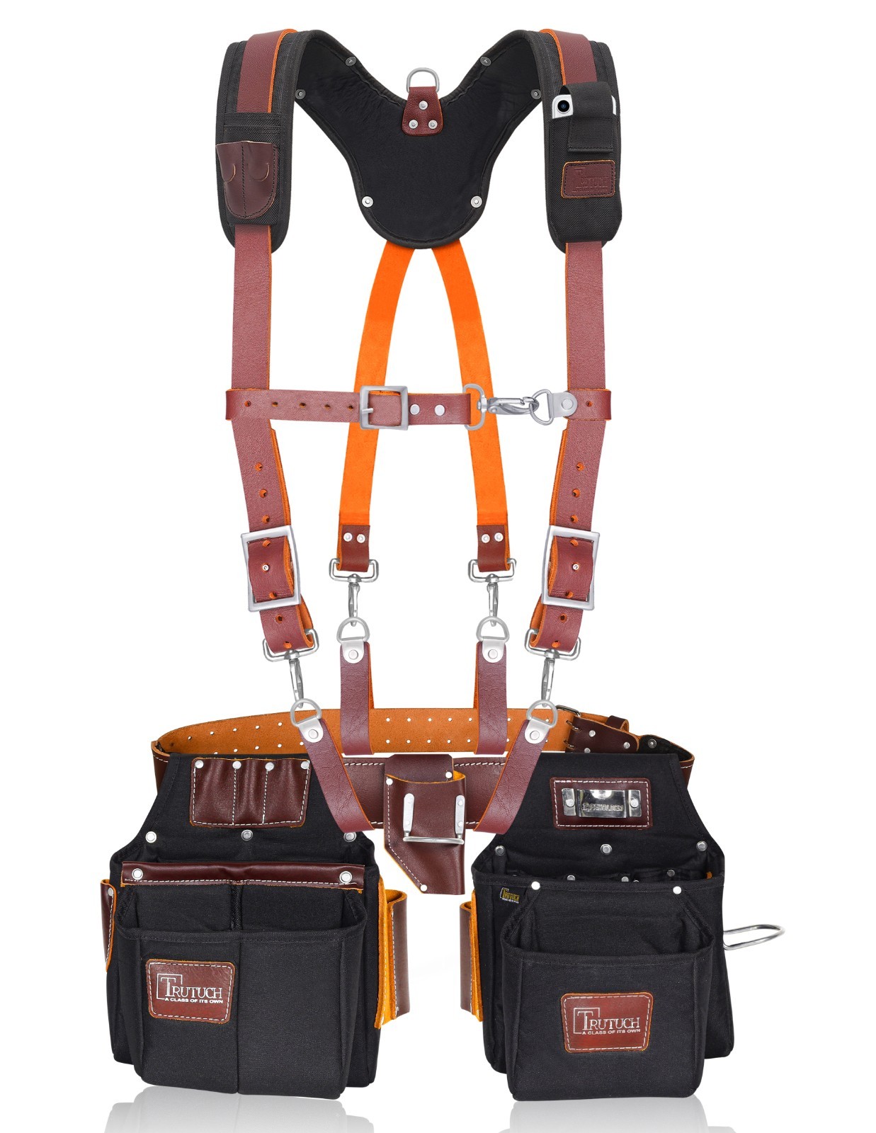 TRUTUCH Nylon and Leather Tool Belt with Leather Work Suspender | Construction
