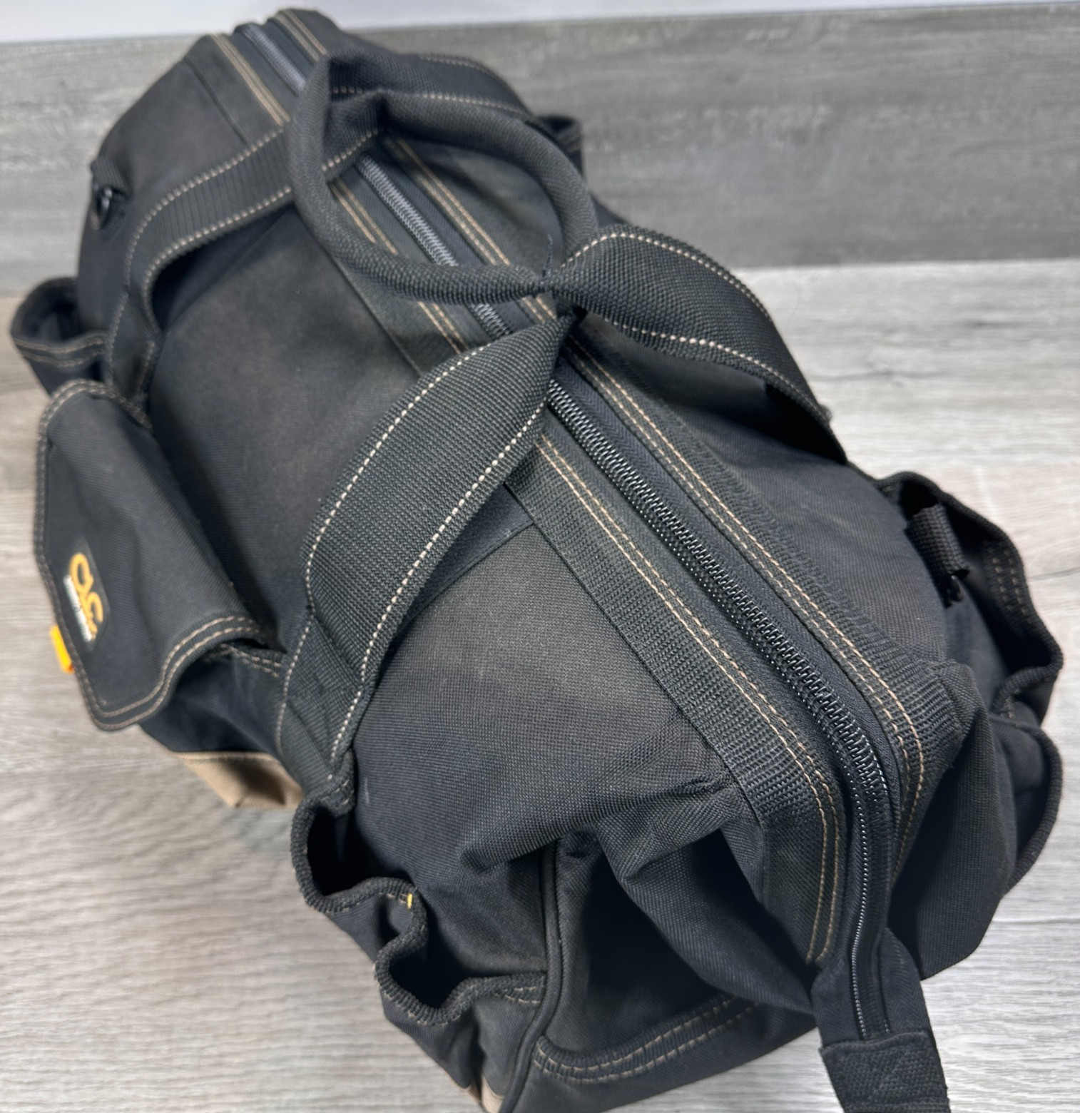 CLC Work Heavy Duty Tool Bag Black Polyester 23 Pockets No Strap 18″ x 11″ Zip