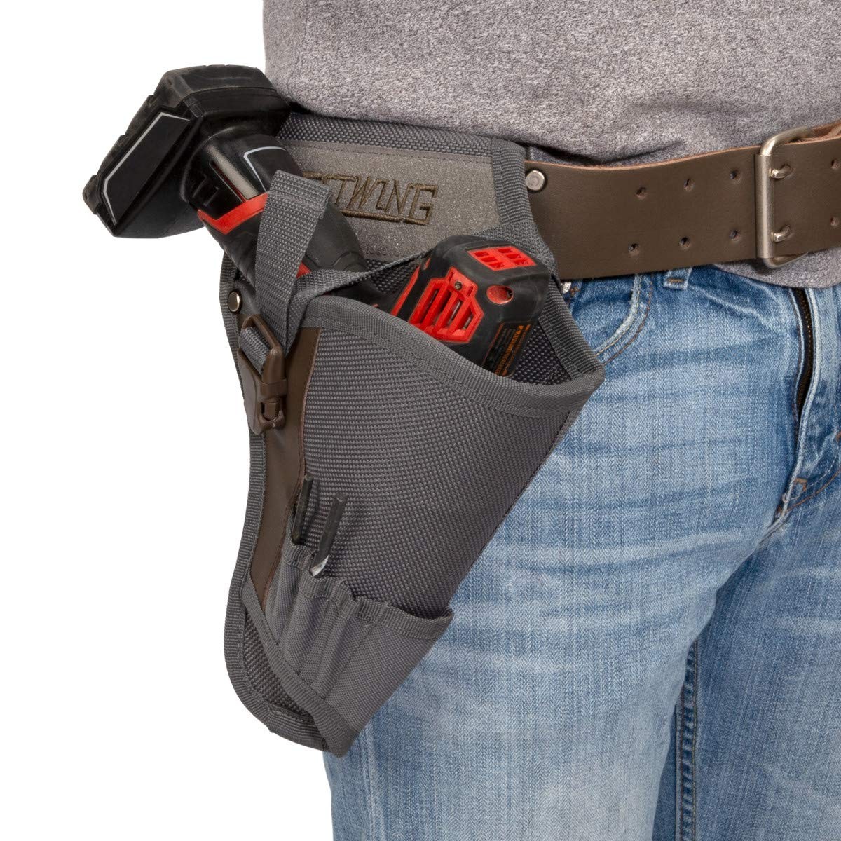 Estwing Durable Drill Holster Pouch with Bit Pockets and Secure Strap