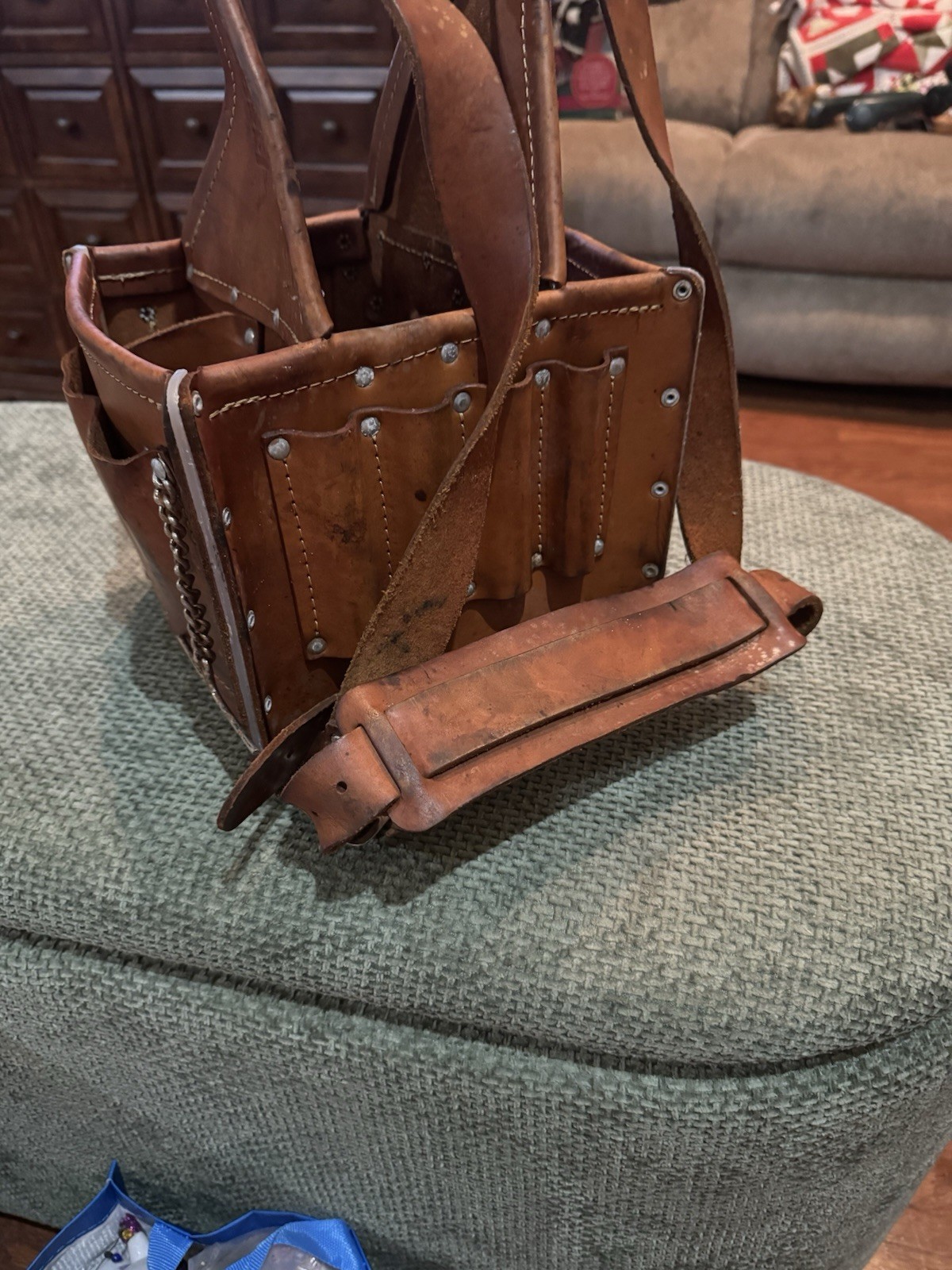Ideal Tuff Tote 35-975 Leather Electrician Tool Bag Lineman Hand Crafted