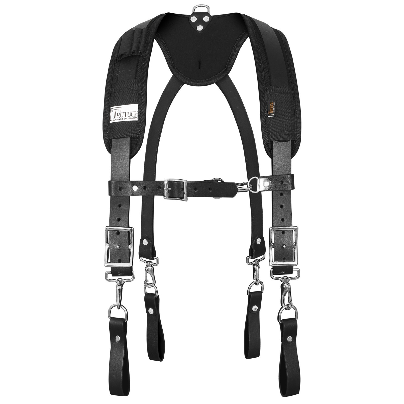Trutuch Black Leather Work Suspender | Stronghold Suspension System | Framers