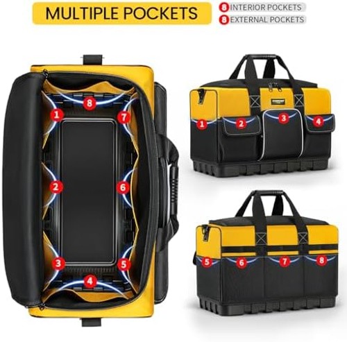 WINHUNT Tool Bag, 16-inch Tool Organisers, 600 Denier Large Tool Bag for Home…