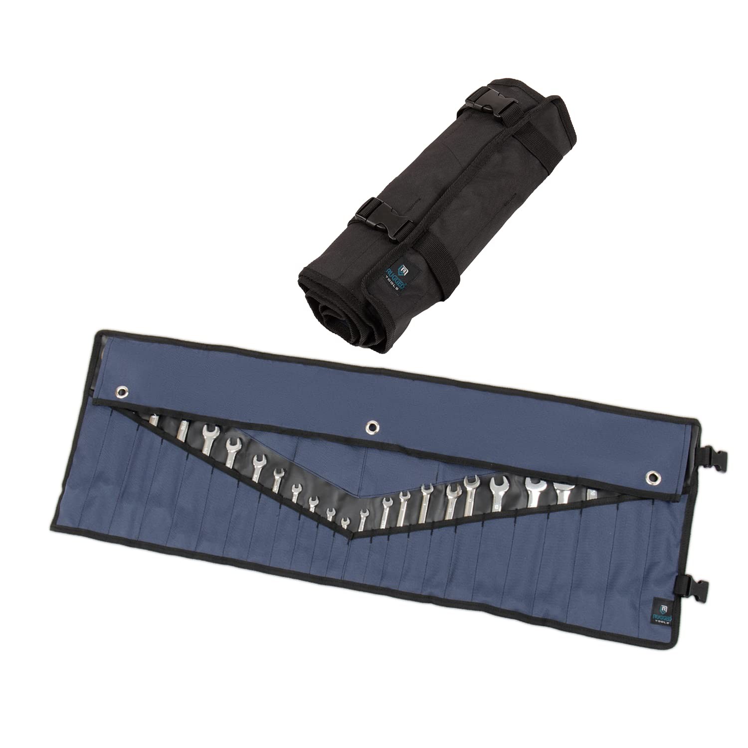 Rugged Tools Wrench Roll Up Pouch – Organizer & Tool Large, Blue
