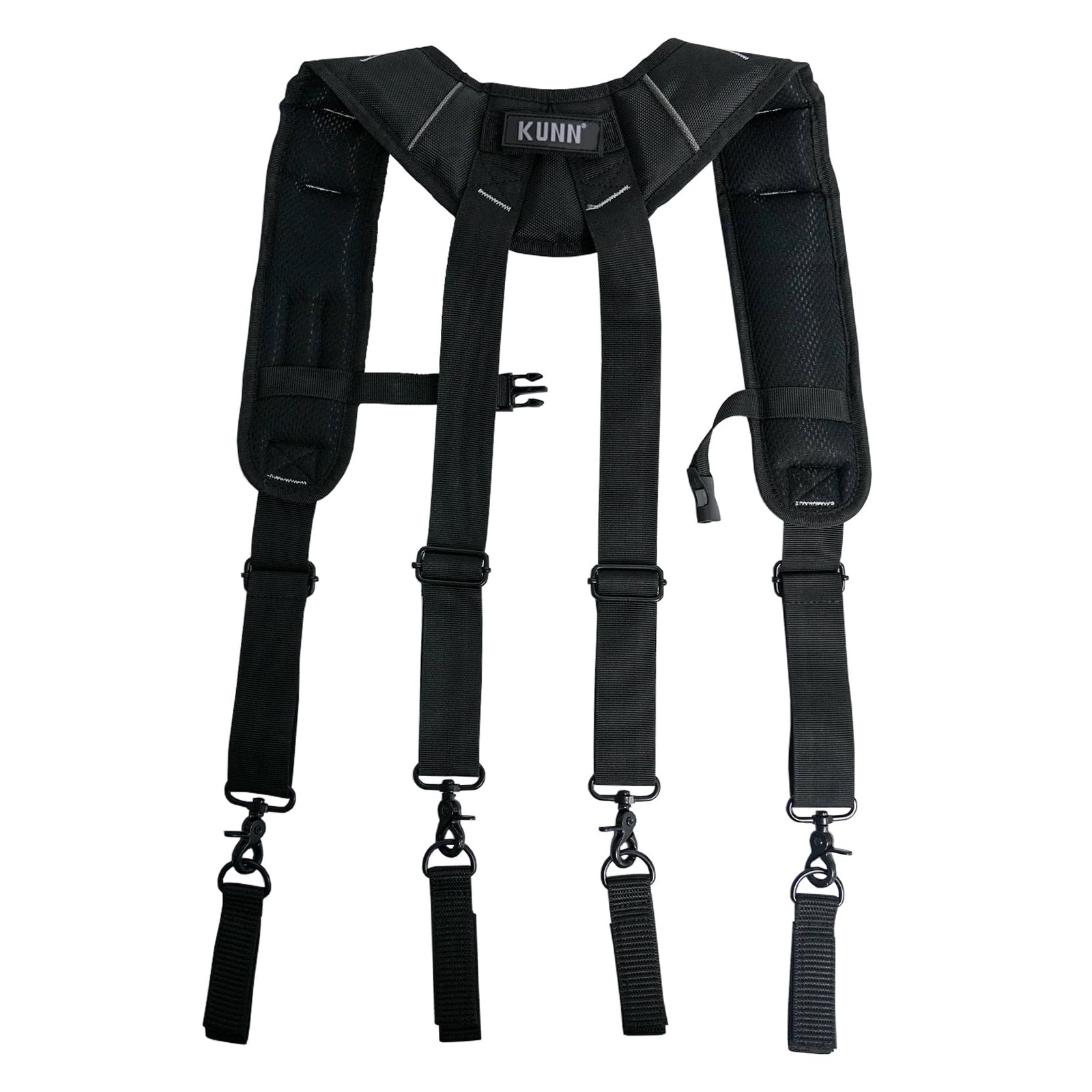 KUNN Tool Belt Suspenders Padded Carpenter Construction BLACK, Black