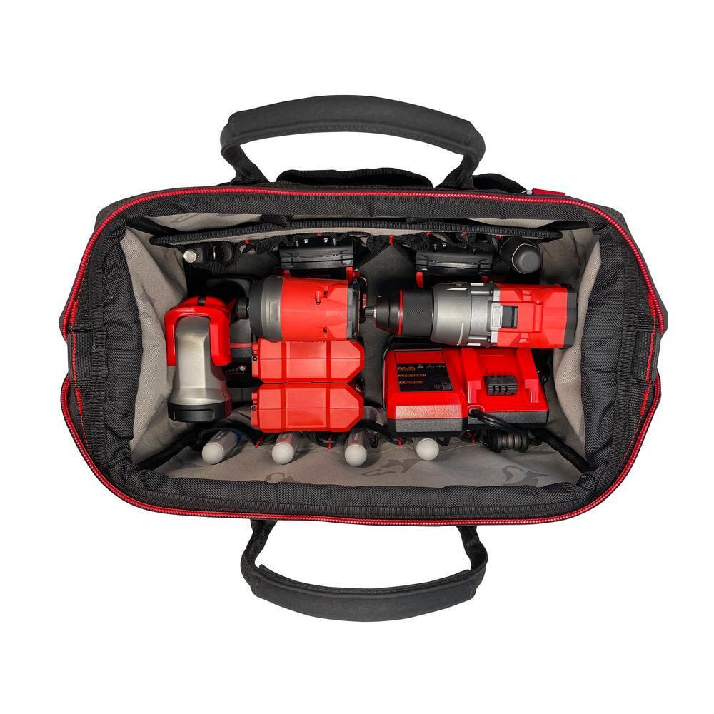 Husky 16in Heavy-Duty Pro Tool Bag 1680D Polyester 28 Pocket Lockable Shoulder
