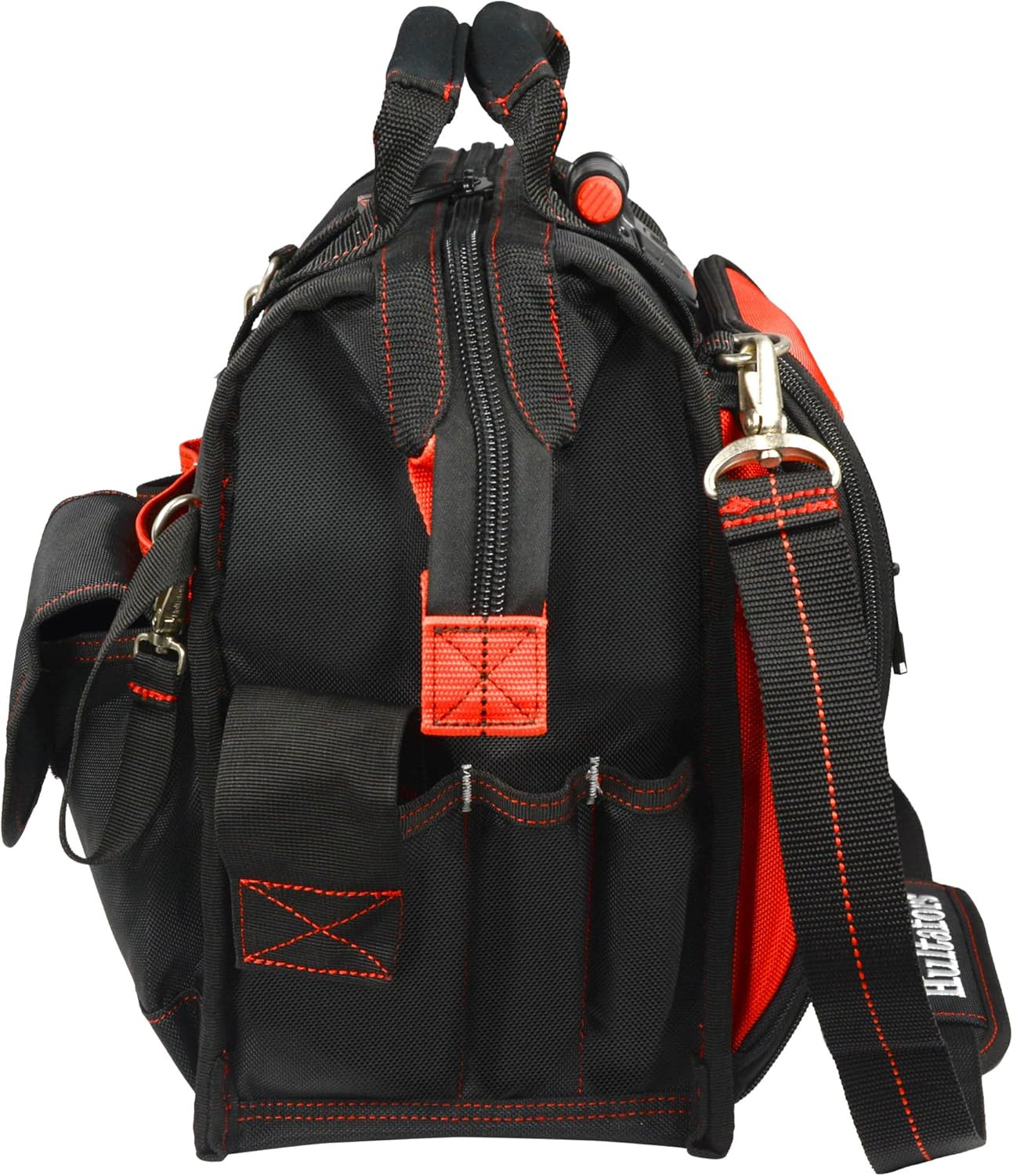 Work Gear HTL573 Lighted Technician’S Tool Bag, 55 Pockets, Heavy Duty Ballistic
