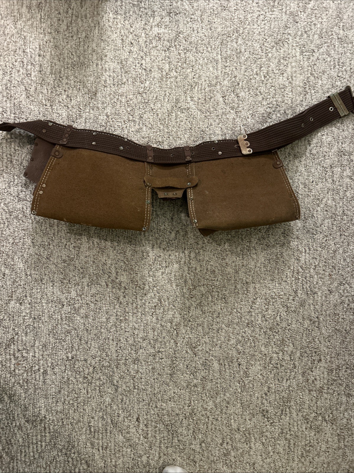 Sears Brown Leather Carpenter Tool Utility Belt Pouch Adjustable Stock 9-4515(C4
