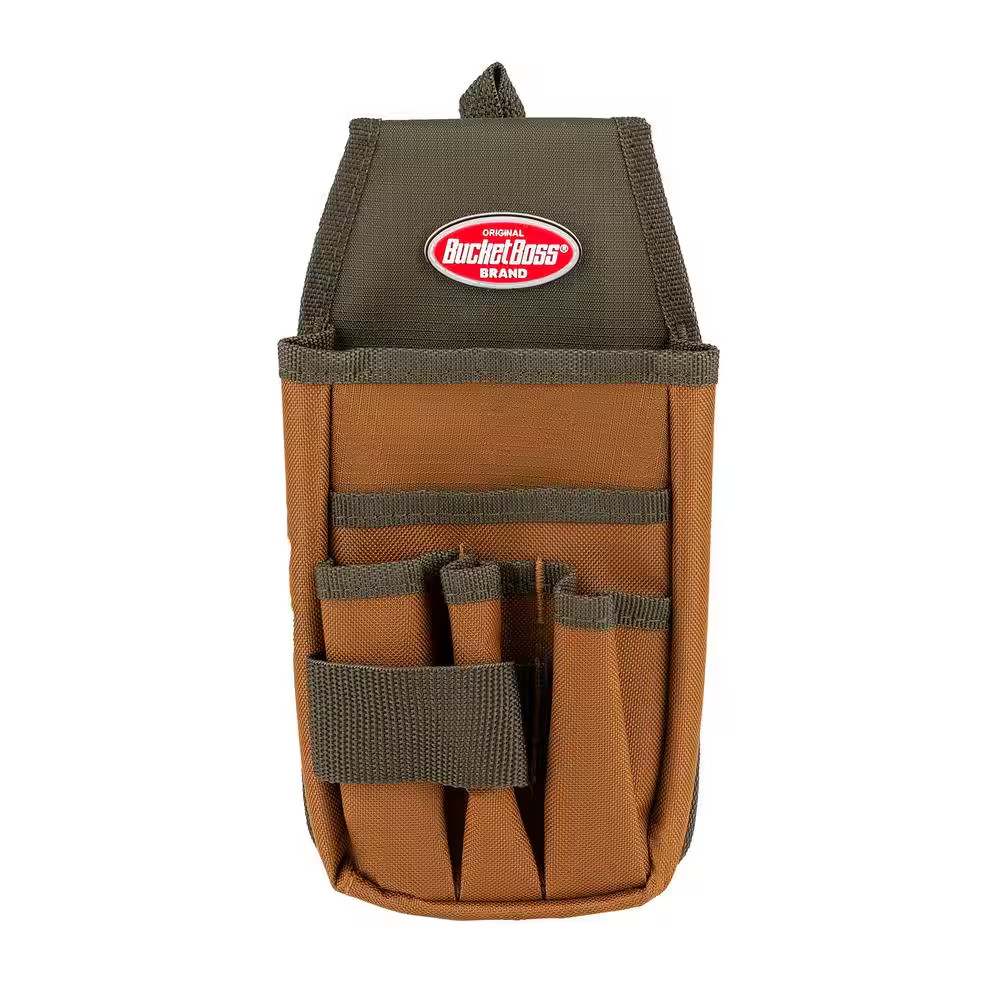 BUCKET BOSS 5 In. 5-Pocket Utility Tool Belt Pouch with Flap Fit