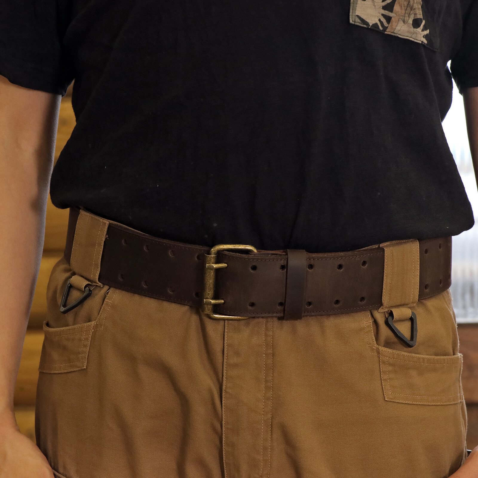 Tourbon Men Leather 2″ Wide Workshop Heavy Duty Tool Belt Removable Buckle Strap