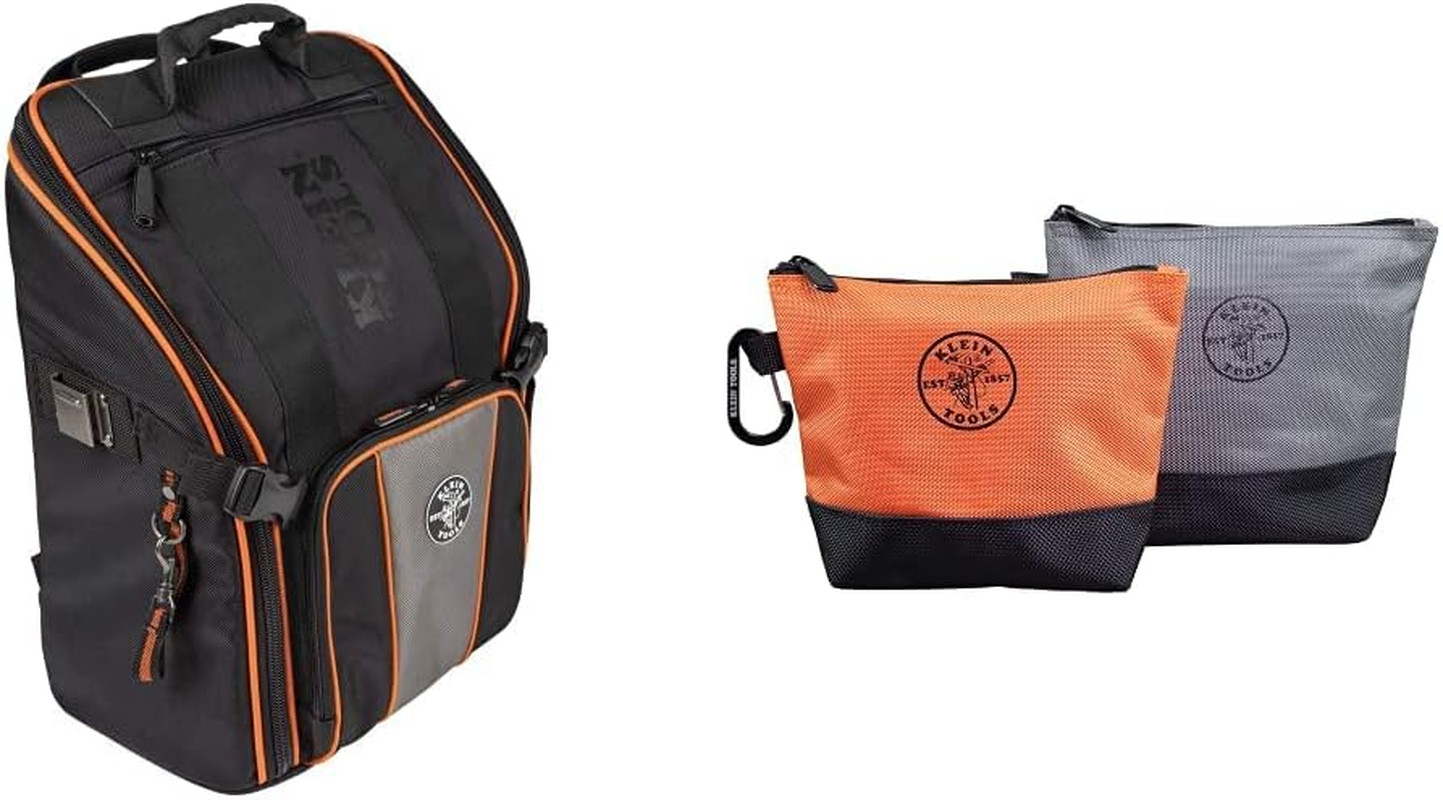 Ultimate Tradesman Pro Tool Backpack & 2 Stand-Up Zipper Bags Set