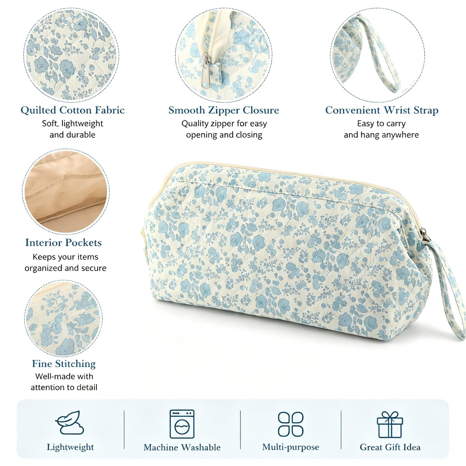 Hair Tools Travel Bag, Blue, 14.17 x 1.38 x 5.91 in