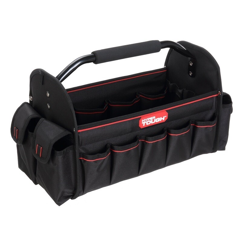 16 Inch Open Tool Tote Bag Storage Organizer W/ Pockets & Tape Measure Holder US