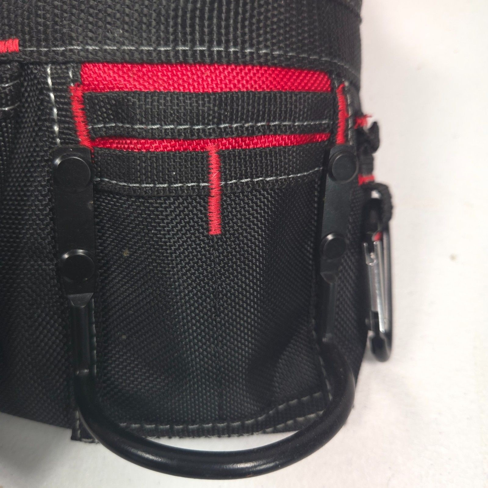Bauer 12 Pocket Framer Tool Pouch #58522 Carpenter Belt Holster Black Red