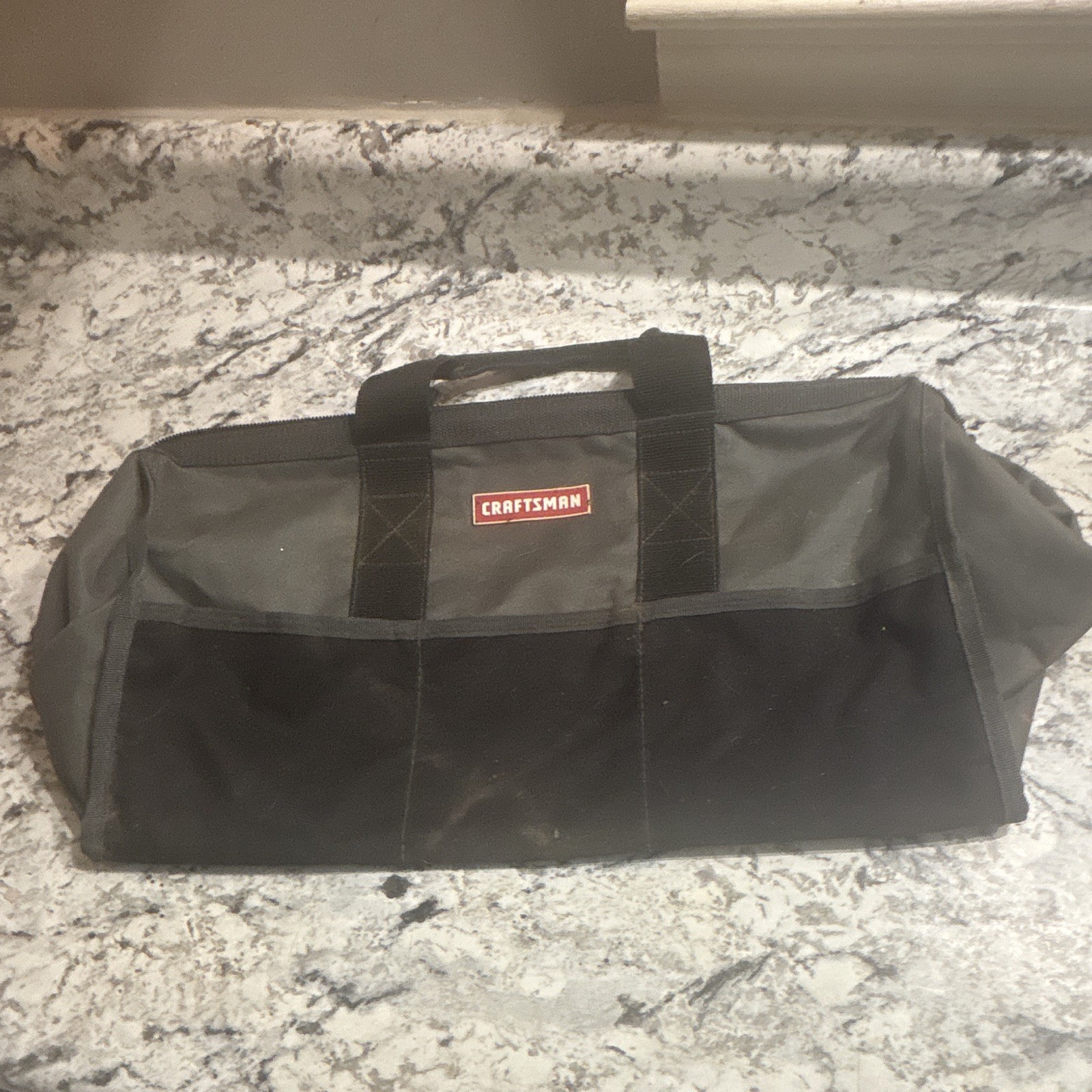 Craftsman Large Black/Gray Fabric Tool Bag w/ Handle, 18x6x10 in