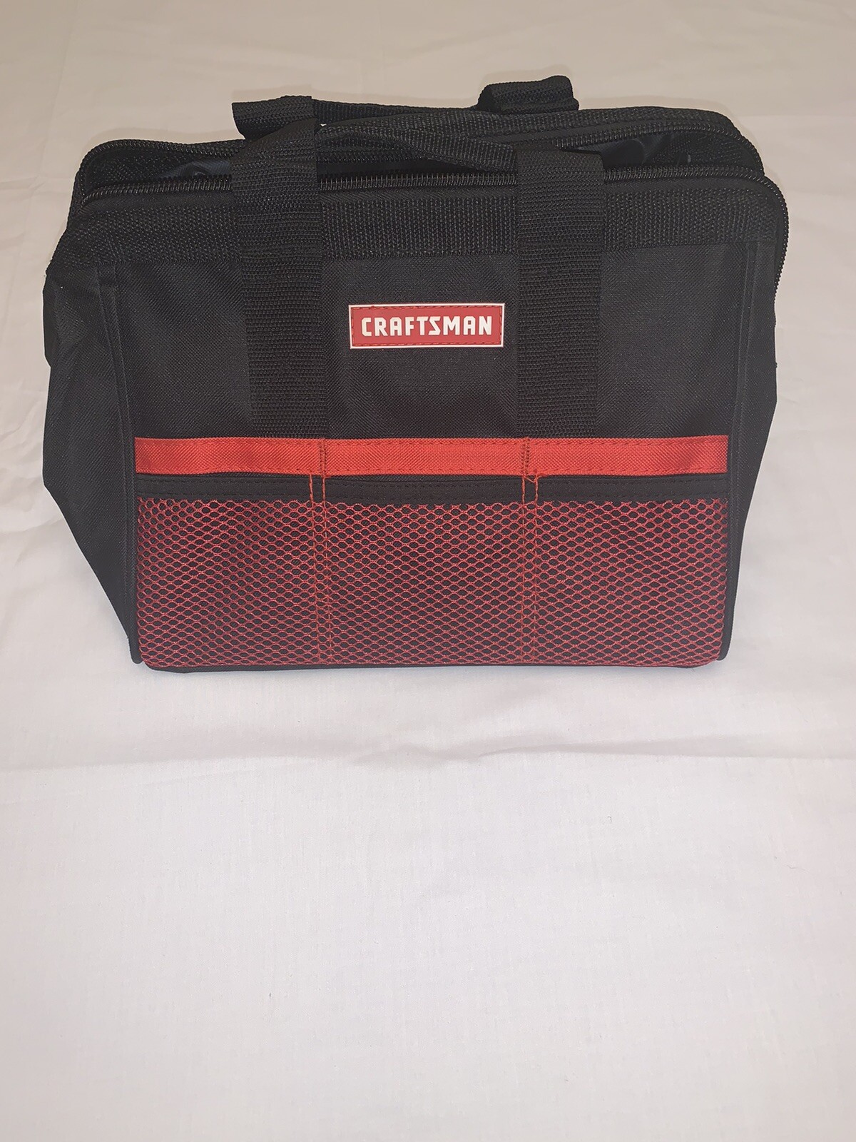 Craftsman 13”Tool Bag 37537Large Mouth Storage Bag Small Tools Black Red Used