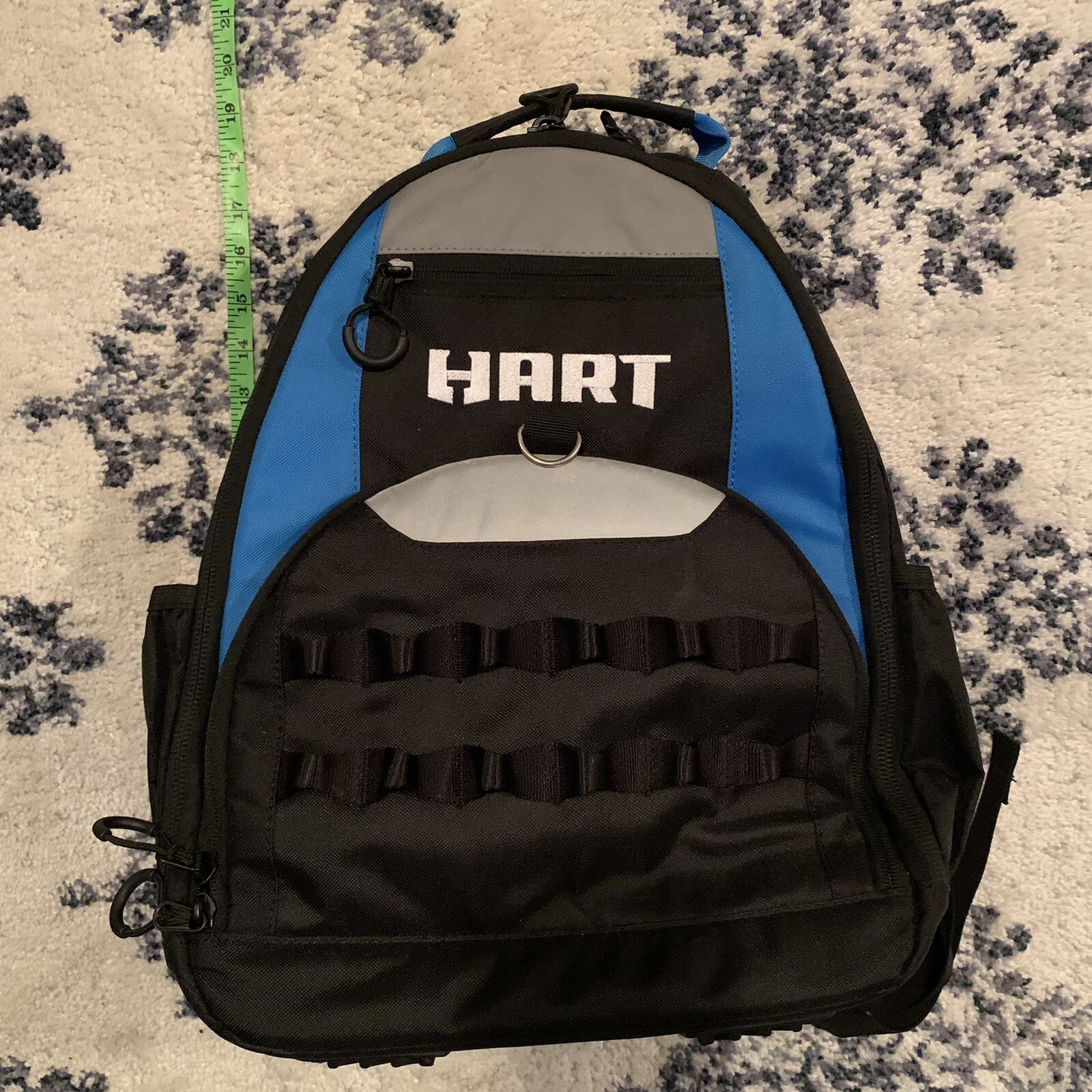 Black and Blue Tool Organizer Backpack W/ 18-Pocket + 22-Loop Workstation Bag