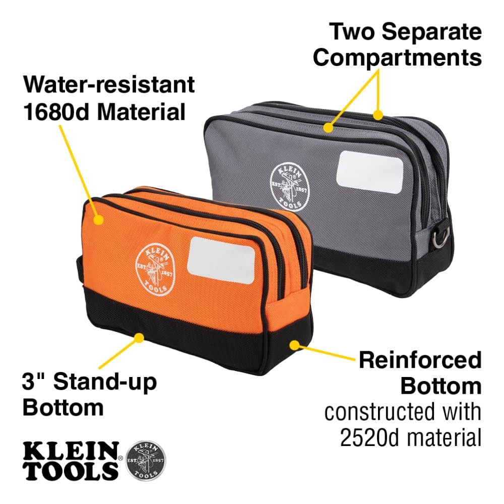 Gray Orange Dual Compartment Tool Pouches Heavy Duty Storage Bags 12 Inch 10 …